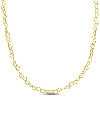 Italian Silver Heart Link Necklace