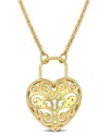 Italian Silver Heart Lock Pendant