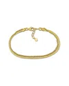 Italian Silver Herringbone & Rope Chain Bracelet
