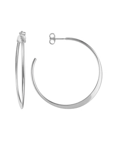 Italian Silver Hoops In Metallic
