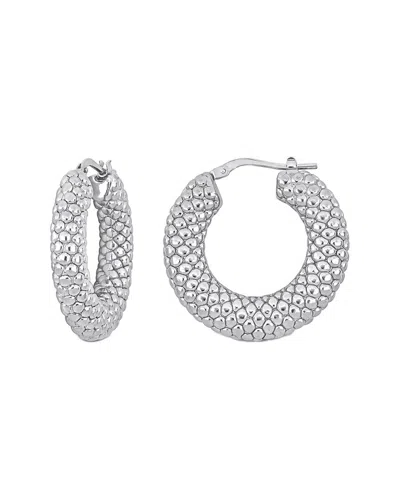 Italian Silver Hoops In Neutral