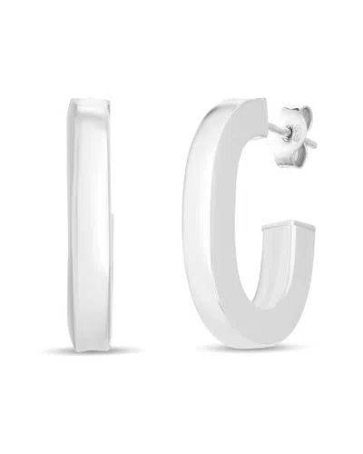 Italian Silver Hoops In Metallic