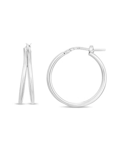 Italian Silver Hoops In Metallic