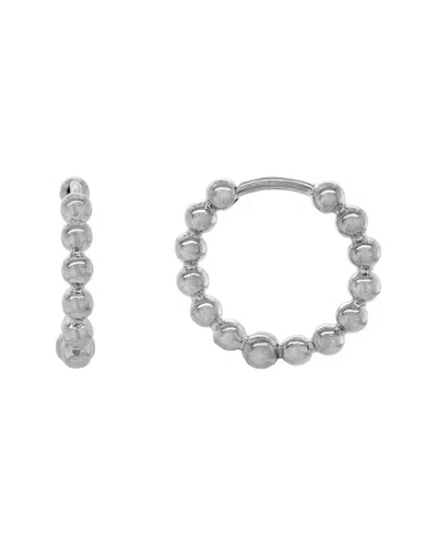 Italian Silver Huggie Earrings In Metallic