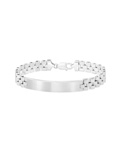 Italian Silver Id Bracelet In Metallic