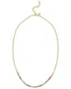 Italian Silver Italian Gold Gold Over Silver Rainbow Cz Tennis Necklace In Gold