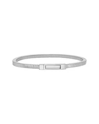 Italian Silver Italian Gold Silver Cubogas Chain Bracelet In Metallic