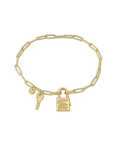 Italian Silver Lock & Key Bracelet