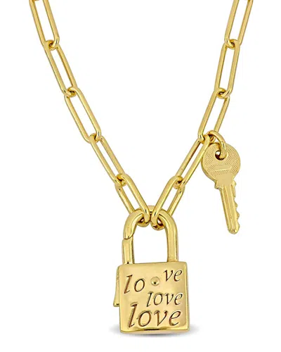 Italian Silver Lock & Key Necklace