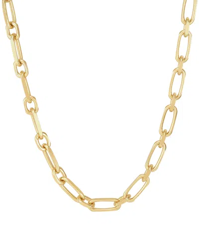 Italian Silver Square Rolo Link 22" Chain Necklace In 18k Gold-plated Sterling Silver In Gold Over Silver
