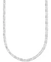 Italian Silver Men's Textured Mixed Mariner Link 22" Chain Necklace In 14 Gold-plated Sterling Silver In Silver