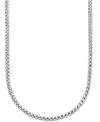 Italian Silver Men's Venezia Box Link 22" Chain Necklace In Sterling Silver In Silver