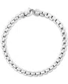Italian Silver Men's Venezia Box Link Chain Bracelet In Sterling Silver In Silver
