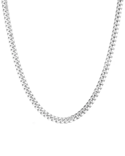 Italian Silver Miami Cuban Link Necklace In Metallic
