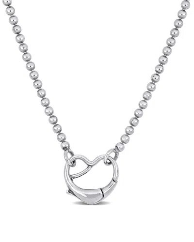 Italian Silver Necklace In Metallic
