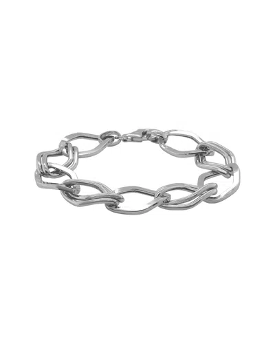 Italian Silver Open Links Bracelet In Metallic