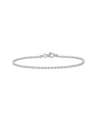 Italian Silver Oval Bracelet In Gray