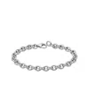 Italian Silver Oval Cable Links Bracelet