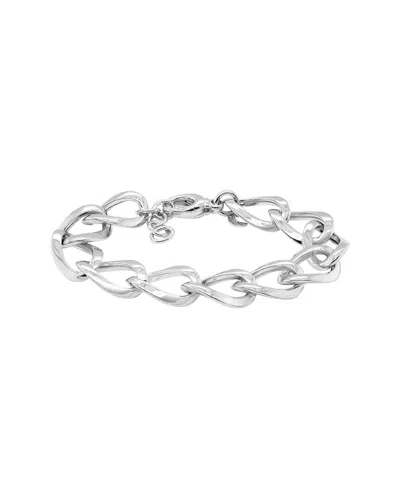 Italian Silver Oval Links Bracelet In Metallic