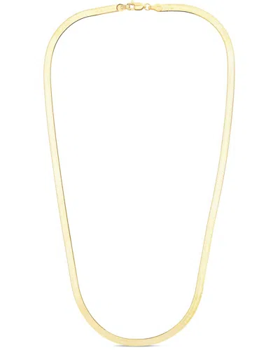 Italian Silver Herringbone Chain Necklace In Gold