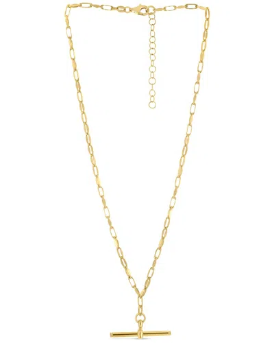 ITALIAN SILVER PIAZZA DI SPAGNA 14K OVER ITALIAN SILVER TOGGLE NECKLACE