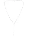 Italian Silver 3-4mm Pearl Paperclip Link Lariat Necklace