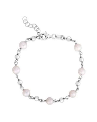 Italian Silver Bead Bracelet In Metallic