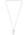 Italian Silver Piazza Di Spagna  Heart & Toggle Paperclip Necklace