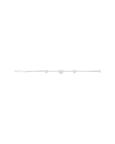 Italian Silver Heart Station Bracelet