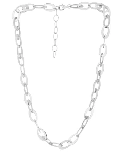 Italian Silver Piazza Di Spagna  Oval Link Necklace