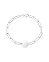 Italian Silver Paperclip Link Circle Bracelet