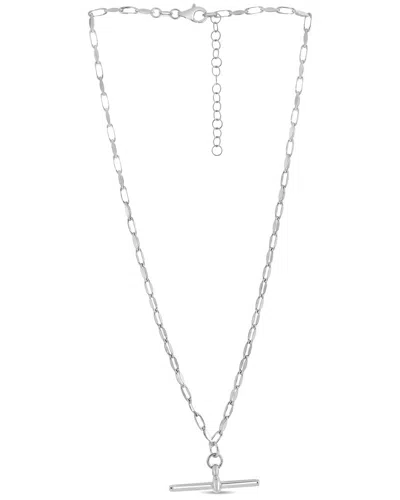Italian Silver Piazza Di Spagna  Toggle Necklace In Metallic