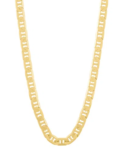 Italian Silver Polished Mariner Link 22" Chain Necklace In 18k Gold-plated Sterling Silver &â Sterling Silver In Gold Over Silver