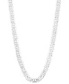 Italian Silver Polished Mariner Link 22" Chain Necklace In 18k Gold-plated Sterling Silver & Sterling Silver In Silver