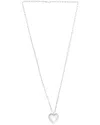 Italian Silver Puffed Heart Paperclip Necklace