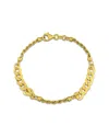 Italian Silver Rope & Curb Link Chain Bracelet