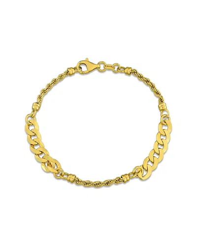 ITALIAN SILVER ITALIAN SILVER ROPE & CURB LINK CHAIN BRACELET