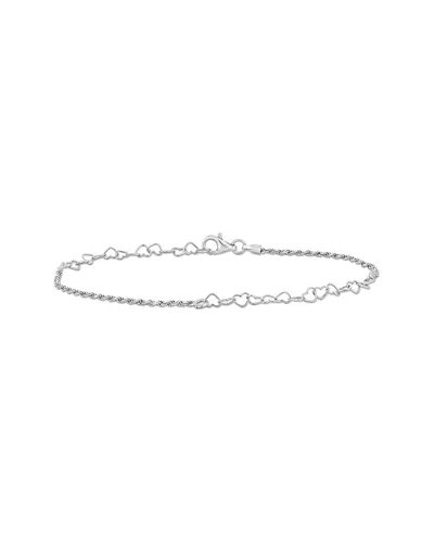 Italian Silver Rope Chain Bracelet In Metallic