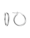 Italian Silver Round Tube Hoops 2mm X 20mm In Metallic