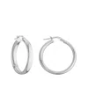 Italian Silver Rounded Hoops In Silver