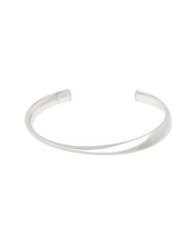 Italian Silver Sculpted Bangle Bracelet In Metallic