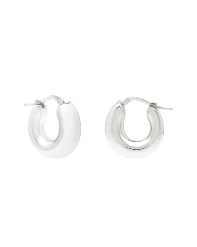Italian Silver Sculpted Hoops In White