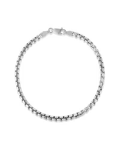 Italian Silver Silver 3.80mm Round Box Chain In Metallic