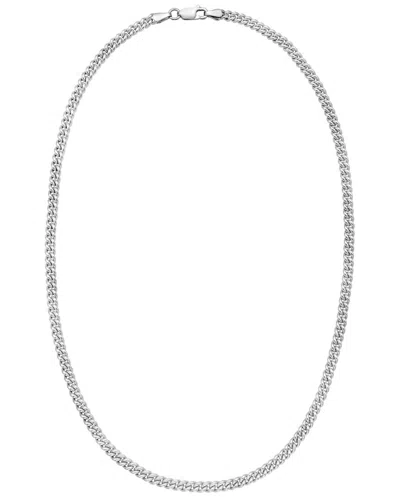 Italian Silver Silver 4.1mm Puffed Miami Cuban Chain In Metallic
