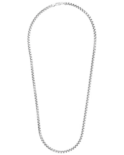 Italian Silver Silver 4.4mm Round Box Chain In Metallic