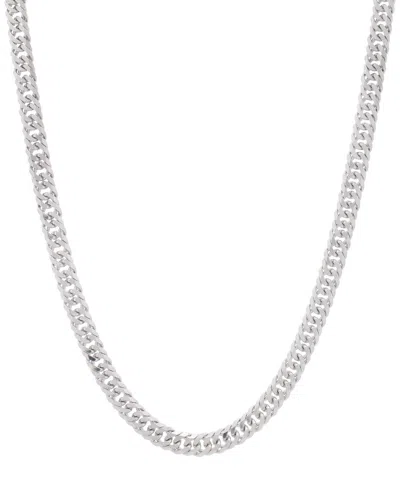 Italian Silver Silver 6.7mm Flat Miami Cuban Chain In Metallic