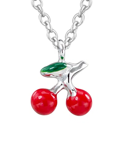 Italian Silver Silver Enamel Necklace In Metallic