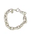Italian Silver Silver Link Bracelet In Metallic