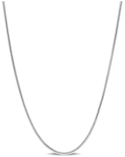 Italian Silver Snake Chain Necklace In Metallic