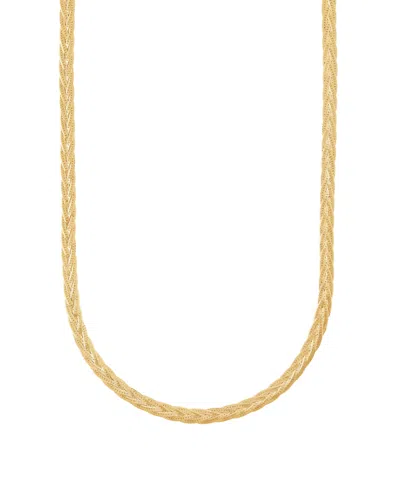 Italian Silver Solid Figaro Chain Necklace In 18k Gold-plated Sterling Silver In 18k Yellow Gold-plated Sterling Silver